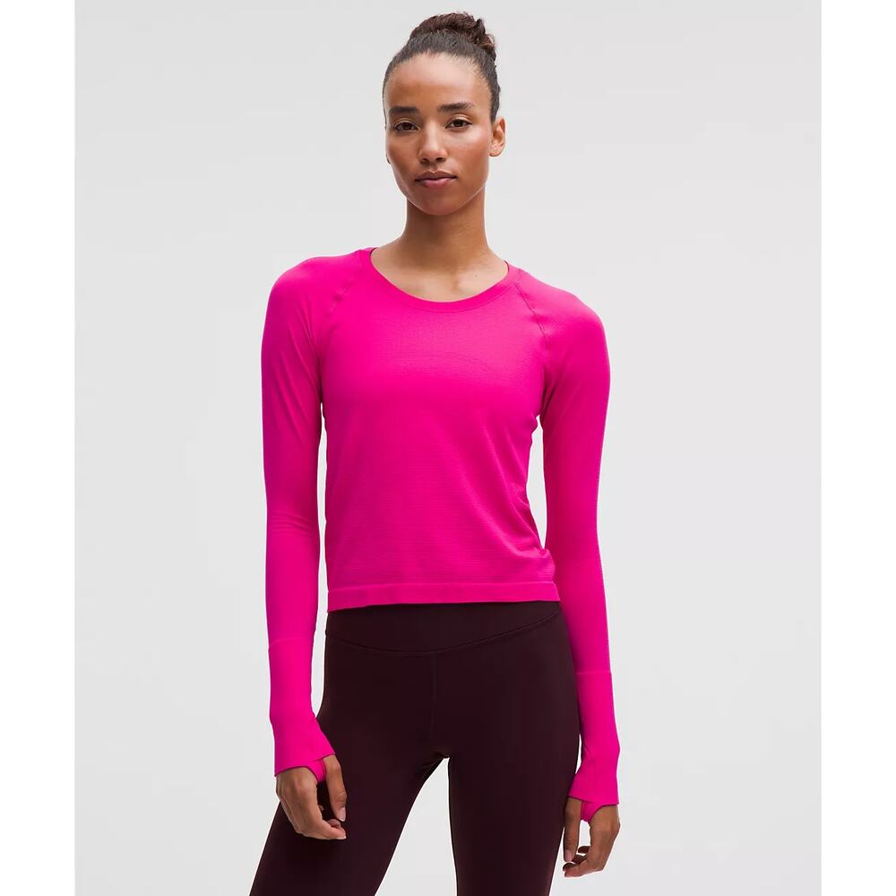 Lululemon Swiftly Tech 2.0 Pullover T-Shirt Women's Size 12 Pink Long Sleeve